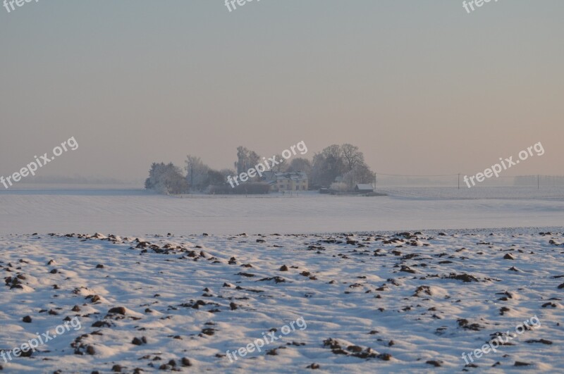 Winter Snow Landscape Sunset Winter Landscape