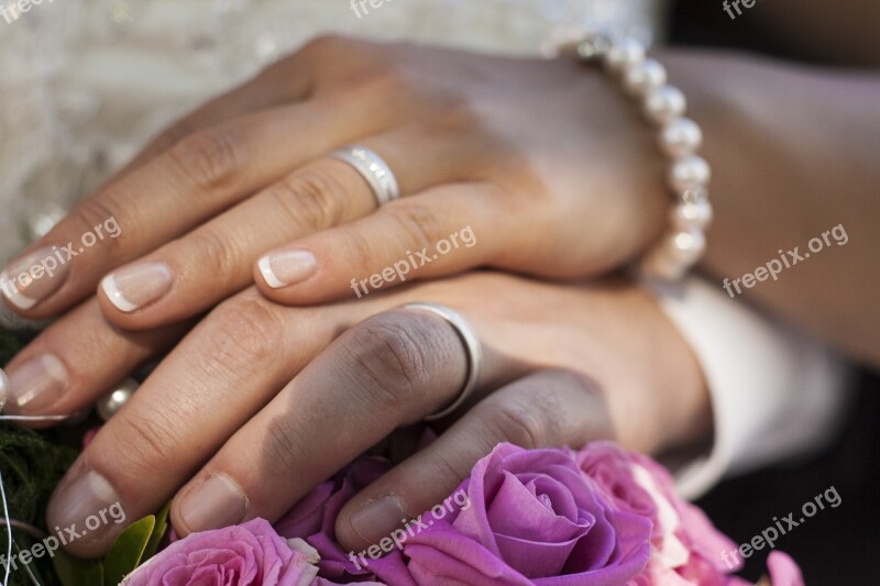 Wedding Rings Hands Marry Love