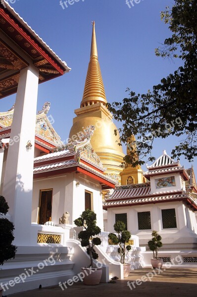 Thailand Measure Wat Niwet Architecture Gold