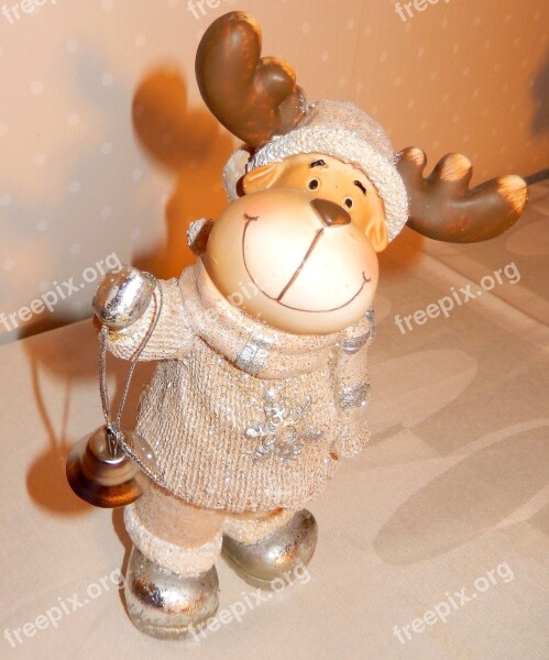 Christmas Moose Christmas Bell Funny Figure