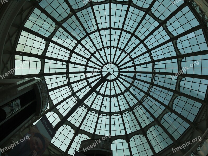 Dome Shopping Center Building Glass Top Circle