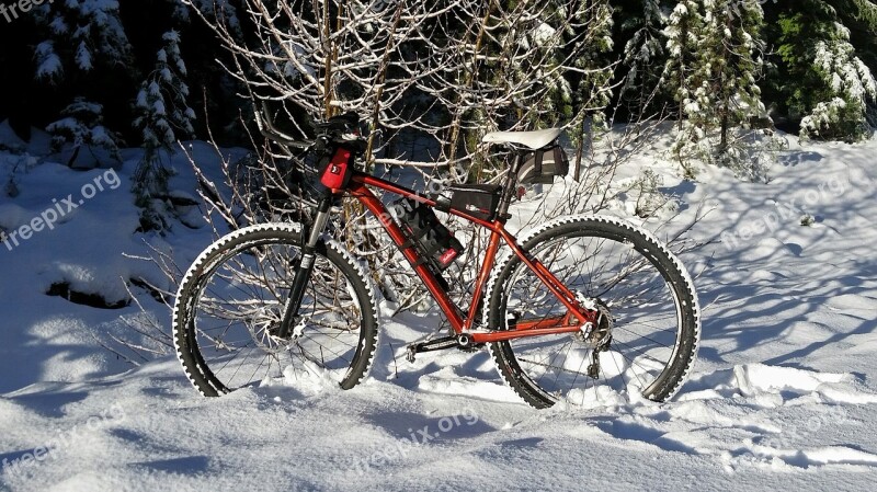 Snow Bike Biking Winter Adventure Freedom