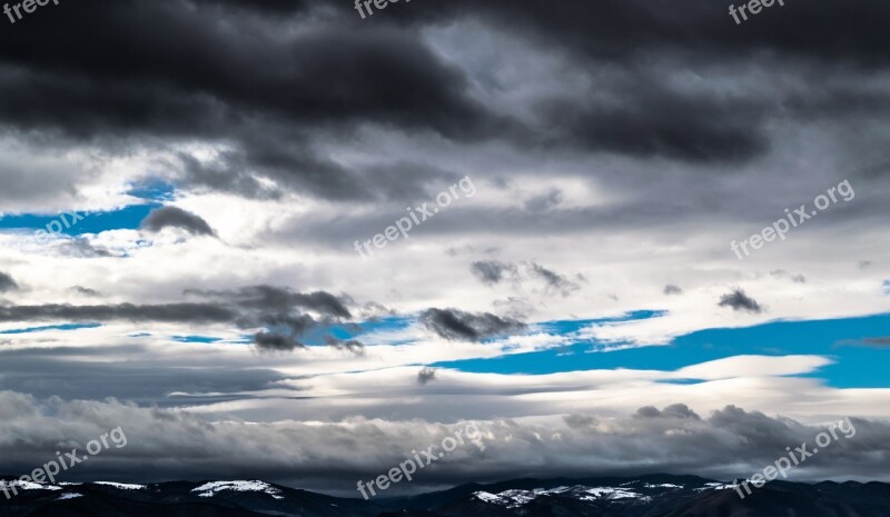 Clouds Landscape Snow Mountains Stormy