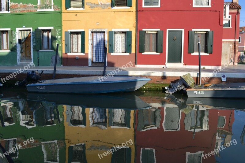 Burano Channel Boats Monument Venice