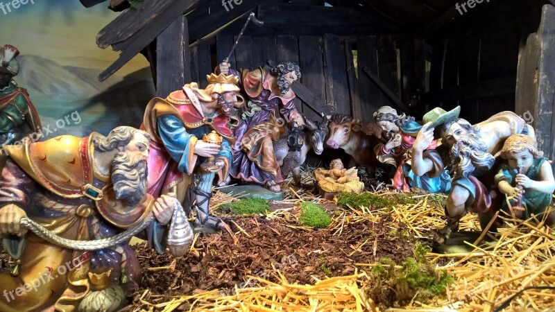 Christmas Munich Crib Father Christmas Nativity Scene