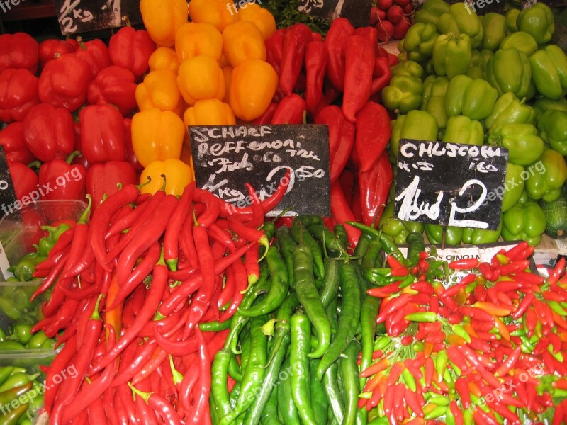 Paprika Market Vegetables Food Red Pepper