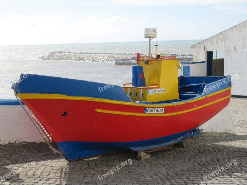 Fishing Boat Boat Port Colorful Portugal