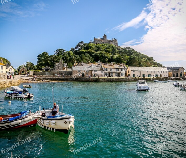 St Michaels Mount Harbour Harbour Coast Beach Nature