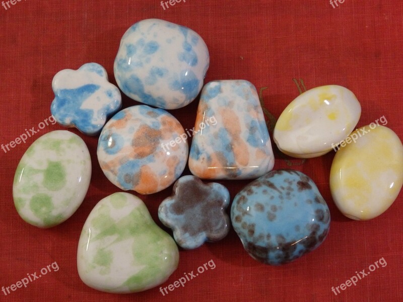 Ceramic Beads Blue Red Free Photos