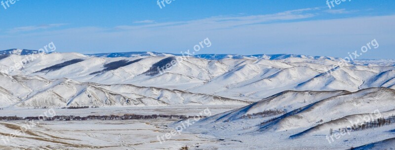 Winter Mountain Landscape Snow Nature