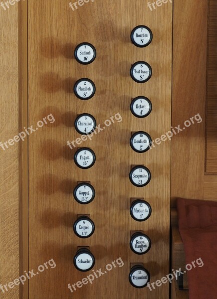 Organ Buttons Organ Church Instrument Wood