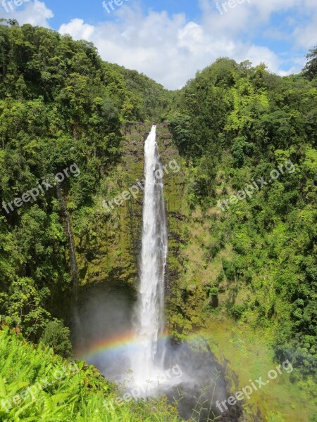 Waterfalls Hawaii Akaka Falls Park Paradise