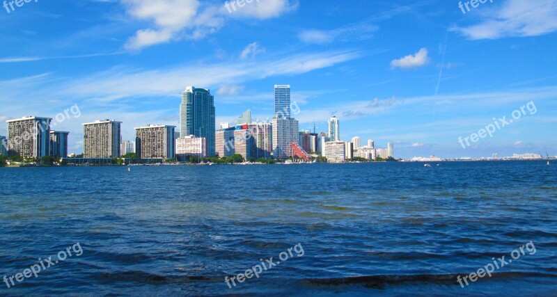 Miami Downtown Florida Cityscape Biscayne