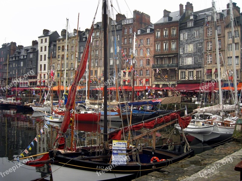 France Honfleur Harbor French Normandy