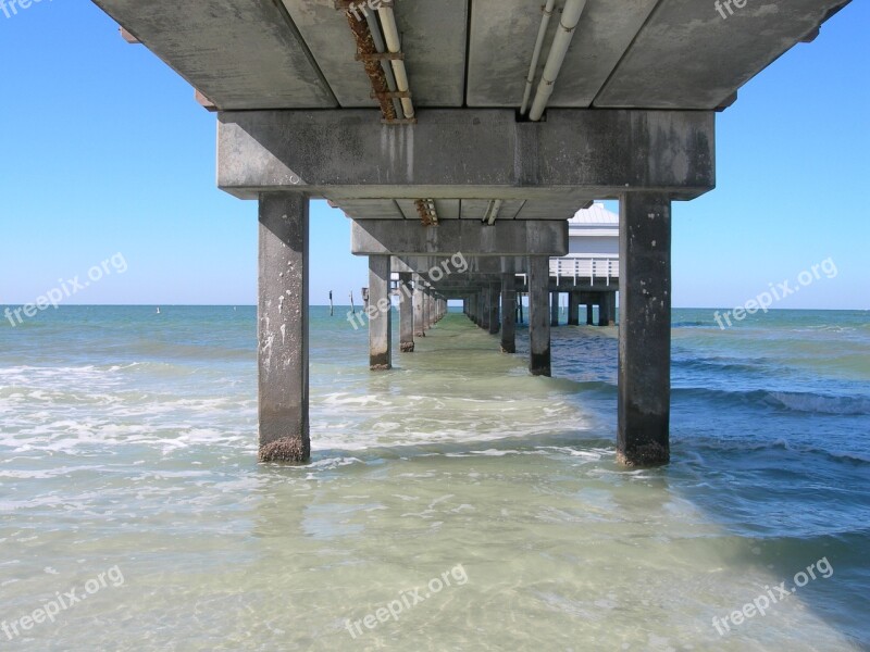 Pier Sea Pier 60 Blue Light And Shadow