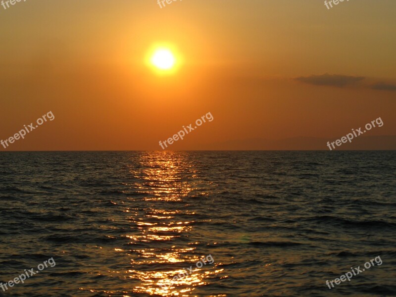 Sea Sunset Landscape Nature Sunset On The Sea