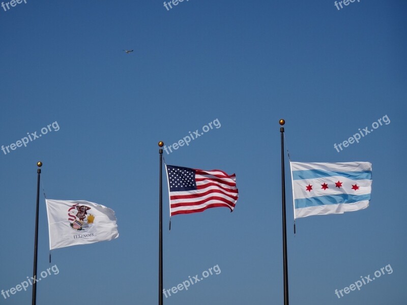 Chicago Flags Usa Sky Seibt