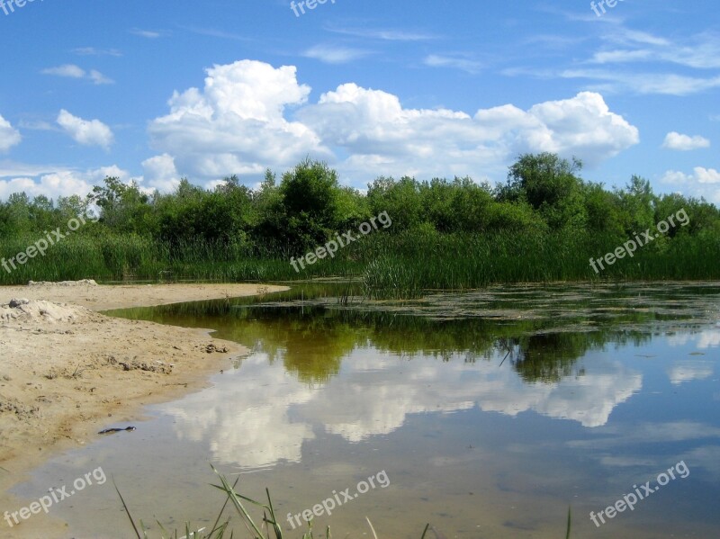 Grand Beach Lagoon Lake Winnipeg Reflection Clouds