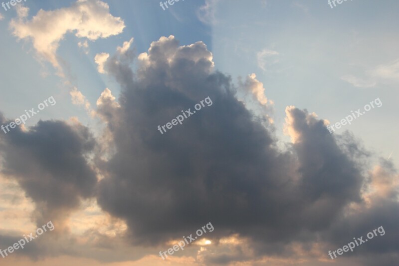 Clouds Sun Sunbeam Thunderstorm Sky