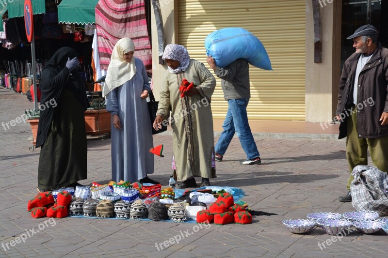 Street Scene Morocco Street Vending Free Photos