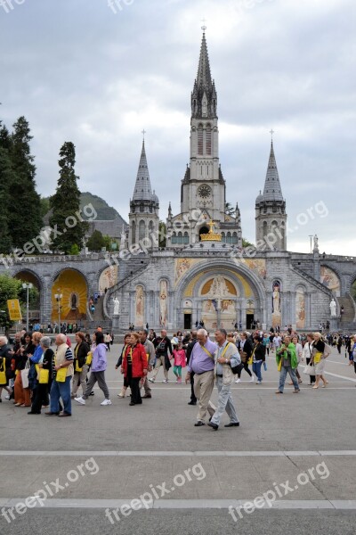 France Pyrenees Church Lourdes Free Photos