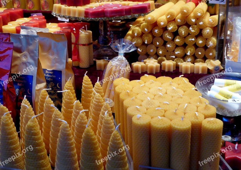 Bremen Christmas Market Candles Yellow Romantic Christmas Decoration