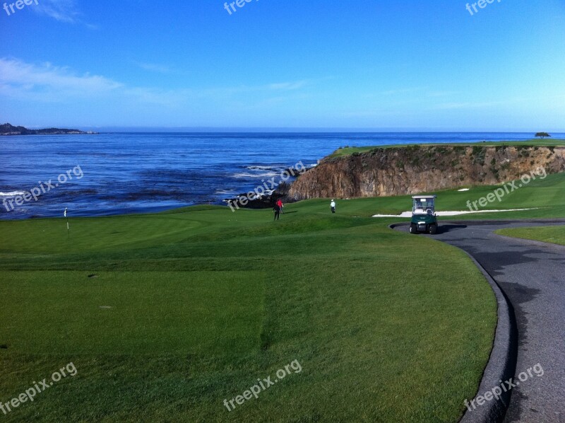 Pebble Beach Golf Ocean Landscape View