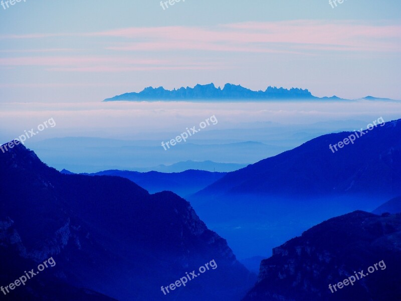 Montserrat Mountains Clouds Sky Free Photos