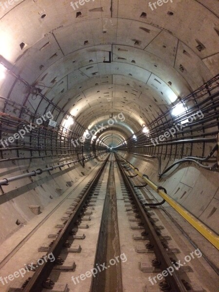 Metro Tunnel Railway Construction Rails