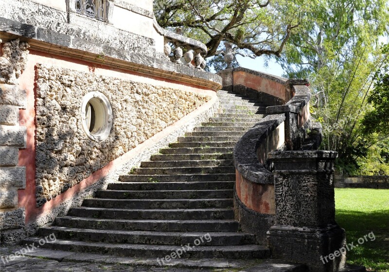 Stairs Viscaya Miami Usa Florida