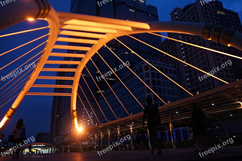 Floating Bridge Separate Narathiwat Bts Chong Nonsi Free Photos