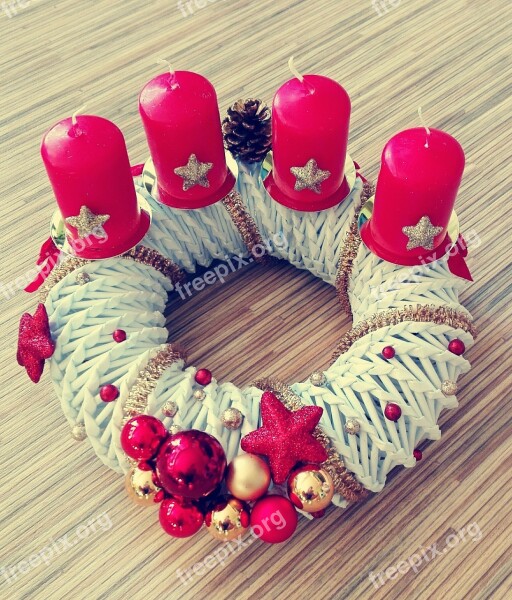 Christmas Wreath Winter Christmas Candles Wreath