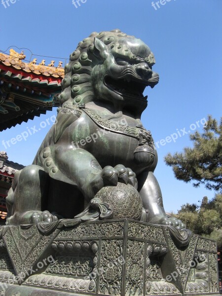 China Wind Lion Views Scene Antiquity