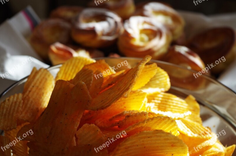 Potato Chips Meal Dessert Delicacy Free Photos