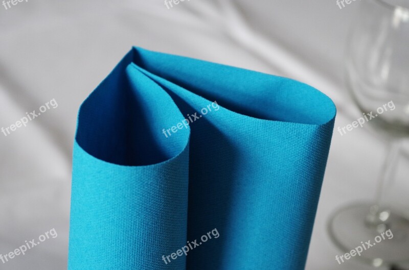 A Napkin Heart Blue Table Manners Place Setting