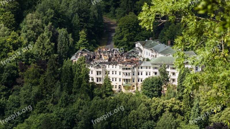 Ruin Fire Destroyed Building Hotel