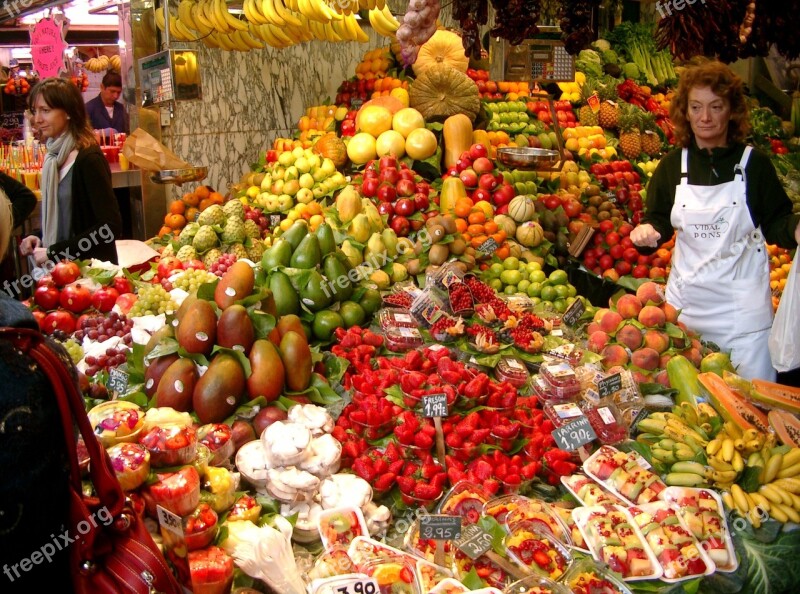 Market Fruit Vegetables Healthy Fruits