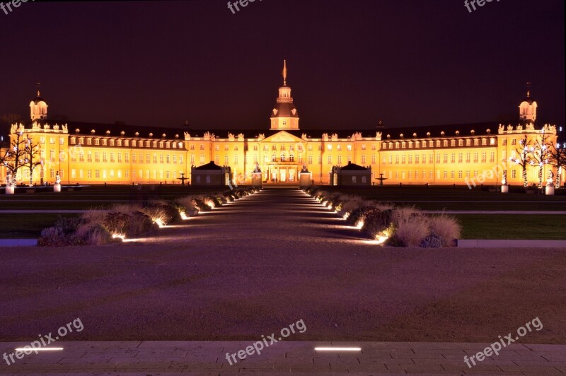 Castle Karlsruhe Night Lighting Mood