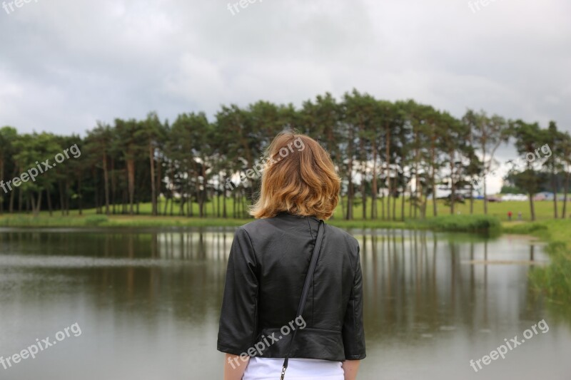 Woman Landscape River Female Girl