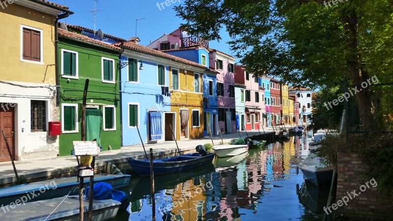 Burano Italy Venice Europe Colorful