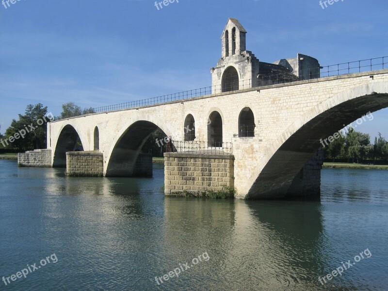 Pont D'avignon Saint-benezet Medieval Bridge Avignon