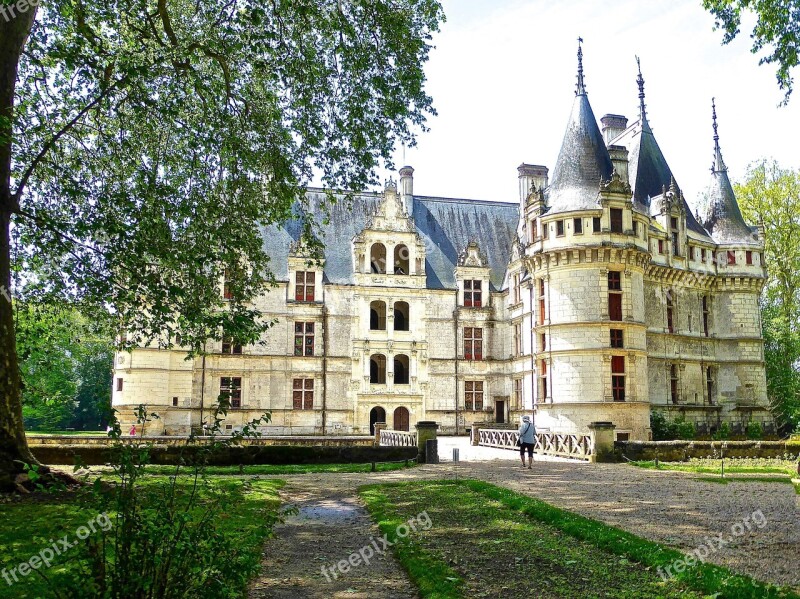 Chateau D'azay Le Rideau Chateau Castle France Landmark