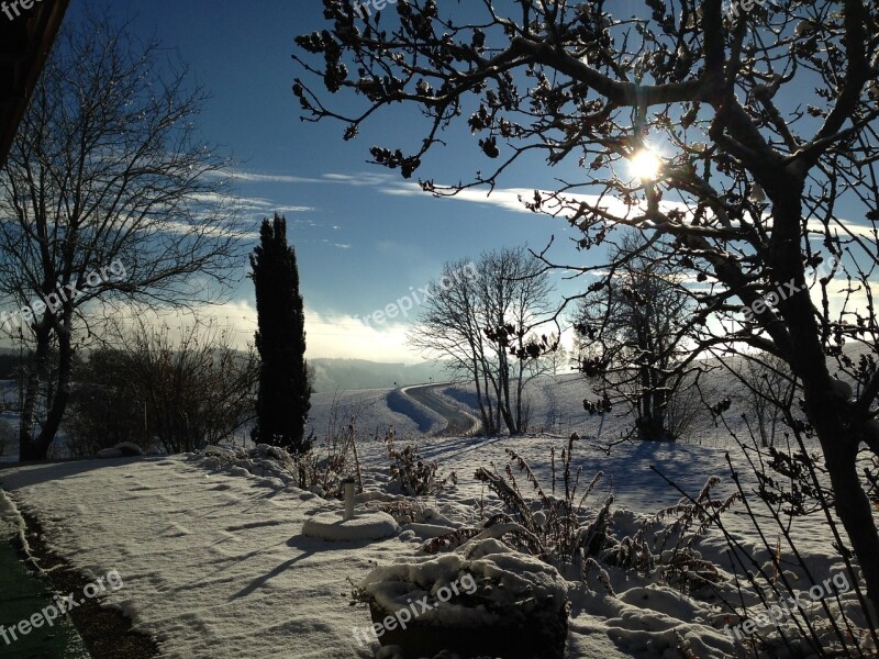 Snow Winter Sun Wintry White