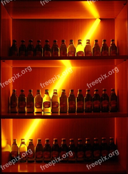 Bottles Shelves Drinks Glass Light