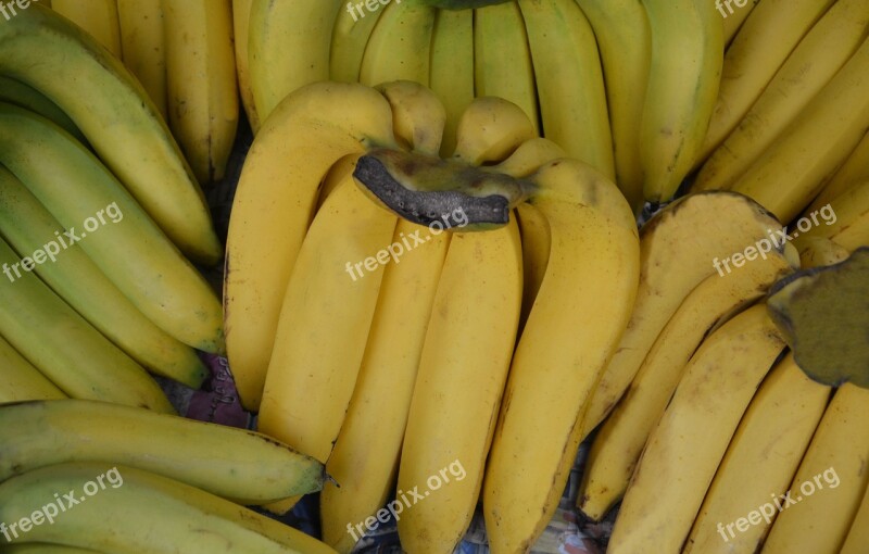 Bananas Fruit Yellow Fruit And Vegetables Food