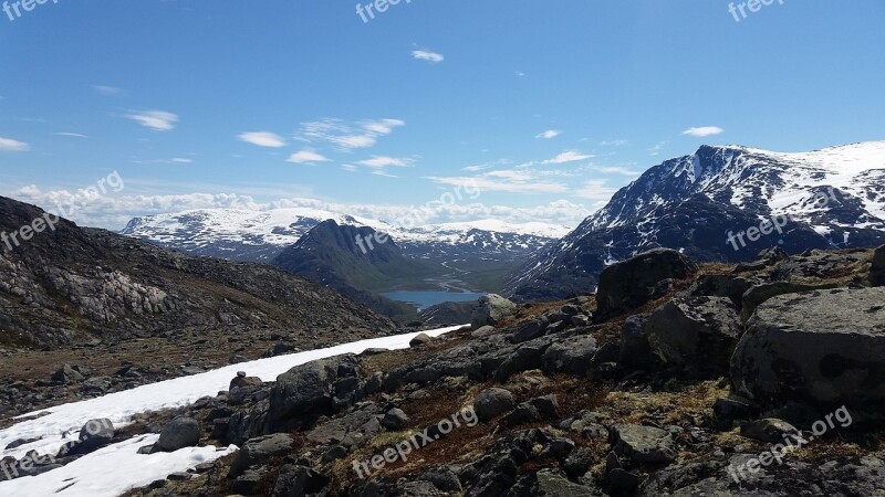 Mountains Snow Mountain Range Norway Free Photos