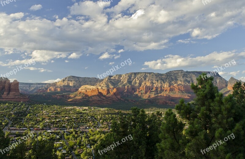 Arizona Dusk Thunder Mountain Sedona Sedona Arizona Free Photos