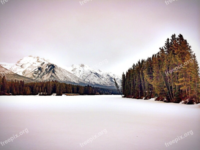 Winter Landscape Mountain Snow White Season