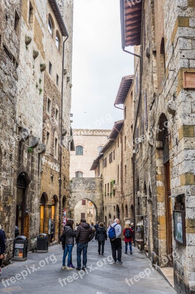 San Gimignano Italy Tuscany Architecture Street