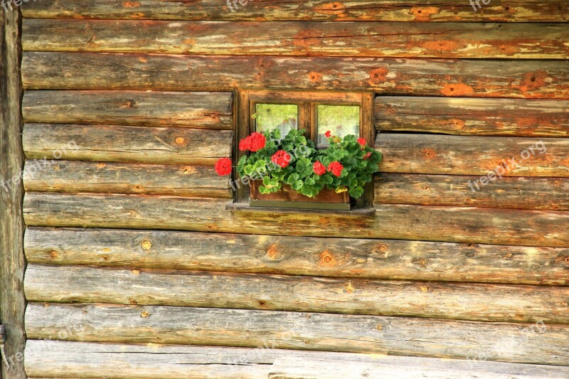 Window Hut Log Cabin Barn Woodhouse